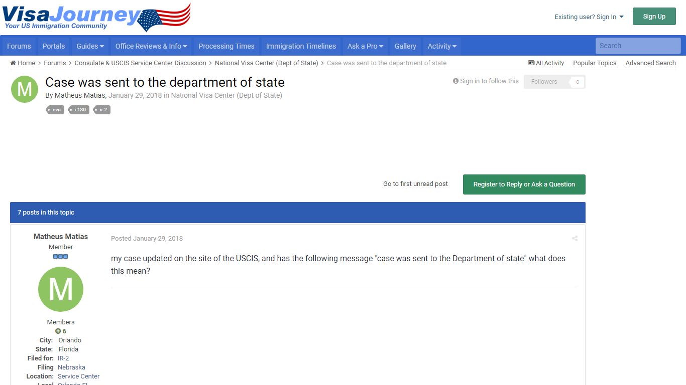 Case was sent to the department of state - VisaJourney